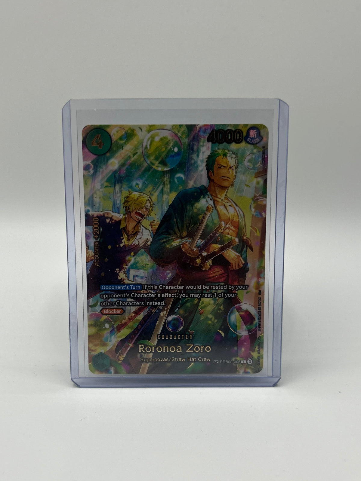 Roronoa Zoro PRB02-006 SP Bubble Zoro NM